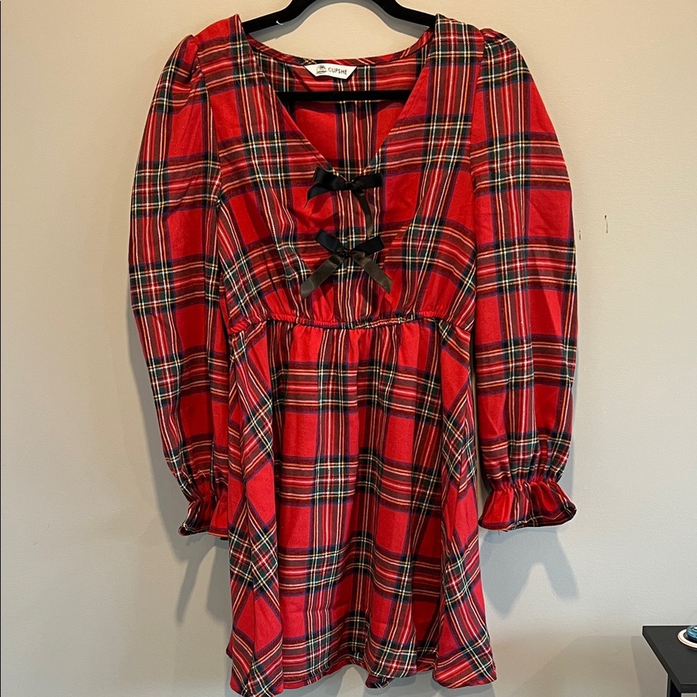 Cupshe Glow & Gather Plaid Mini Dress